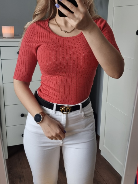 Red blouse, knitwear, CUBUS r. XS