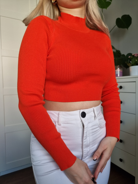 Slim fit turtleneck sweater, ribbed, short XS Slim fit turtleneck sweater, ribbed, short XS