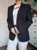 Classic black blazer with lamb's wool