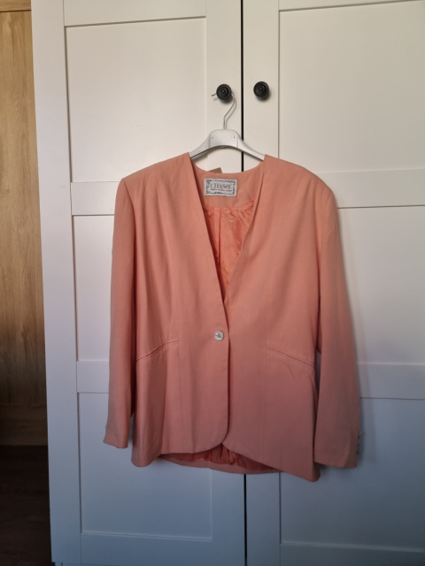Pastelowa marynarka vintage z jedwabiem, wiskozą i wełną Pastelowa marynarka vintage z jedwabiem, wiskozą i wełną