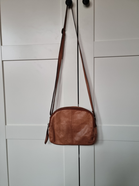 Two-compartment handbag, natural leather, RE:DESIGNET BY DIXIE