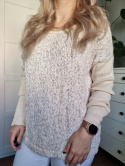 Beige Sweater with Front Appliqué