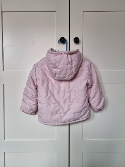 Różowa pikowana kurteczka na polarze, 92 cm, 2 latka Różowa pikowana kurteczka na polarze, 92 cm, 2 latka