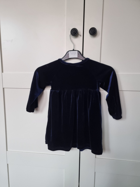 Velour navy blue dress for a girl Velour navy blue dress for a girl