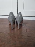 Grey glossy pumps Högl, genuine leather, size 38