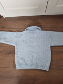 Warm light blue handmade sweater, 6–8 years