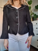 Black blazer with white trimmings by Hobbs