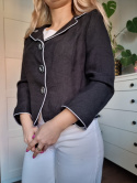 Black blazer with white trimmings by Hobbs