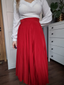 Red pleated midi skirt, Gucci