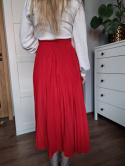 Red pleated midi skirt, Gucci