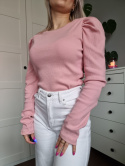 Pink blouse with puffed sleeves