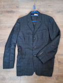 Black and navy blue melange jacket, wool