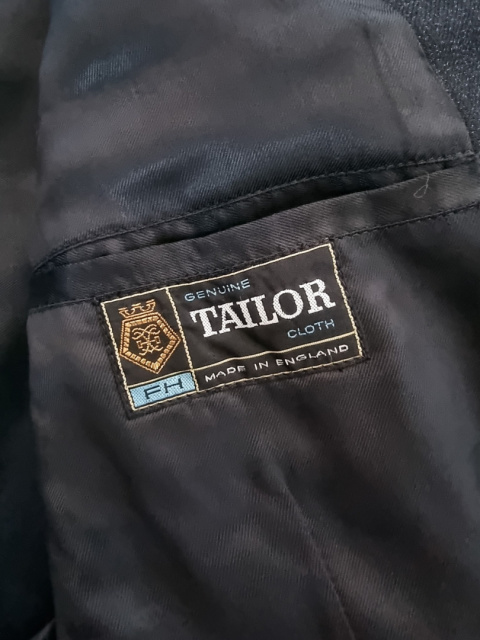 Black and navy blue melange jacket, wool Black and navy blue melange jacket, wool