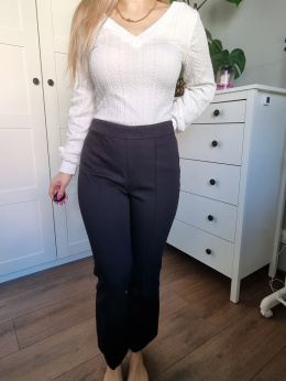 Black Mango flared trousers cropped