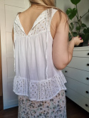 White underwear blouse with embroidery