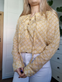Żółta koszula boho z wiązaniem z przewiewnej bawełny, KappAhl, r. S