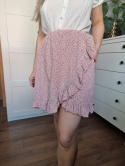 Cute woman skirt with flowers, salmon, viscose 100%