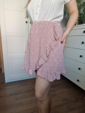 Cute woman skirt with flowers, salmon, viscose 100%