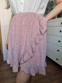 Cute woman skirt with flowers, salmon, viscose 100%