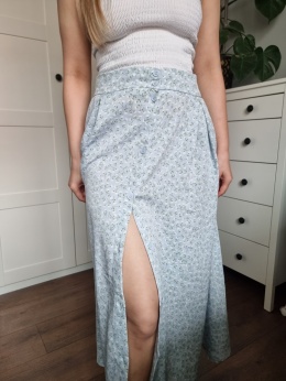Blankytová maxi sukně s kytičkami, Monki, vel. L
