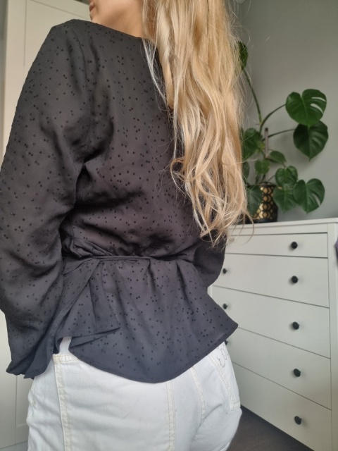 Black plumeti wrap shirt, size M Black plumeti wrap shirt, size M