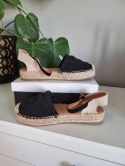 Czarno beżowe espadryle, lekkie, boho, rozmiar 39
