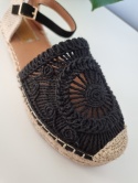 Czarno beżowe espadryle, lekkie, boho, rozmiar 39