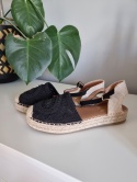 Czarno beżowe espadryle, lekkie, boho, rozmiar 39