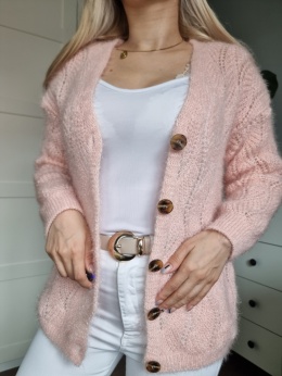 Fluffy pink cardigan, 20% mohair